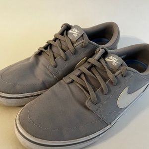 Nike SB Portmore II Solar Canvas Wolf Grey/White/Black Men's Skate Shoes